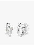 Swarovski rhodium-plated cubic zirconia hoop earrings 1.5x1x1.9cm, UK version