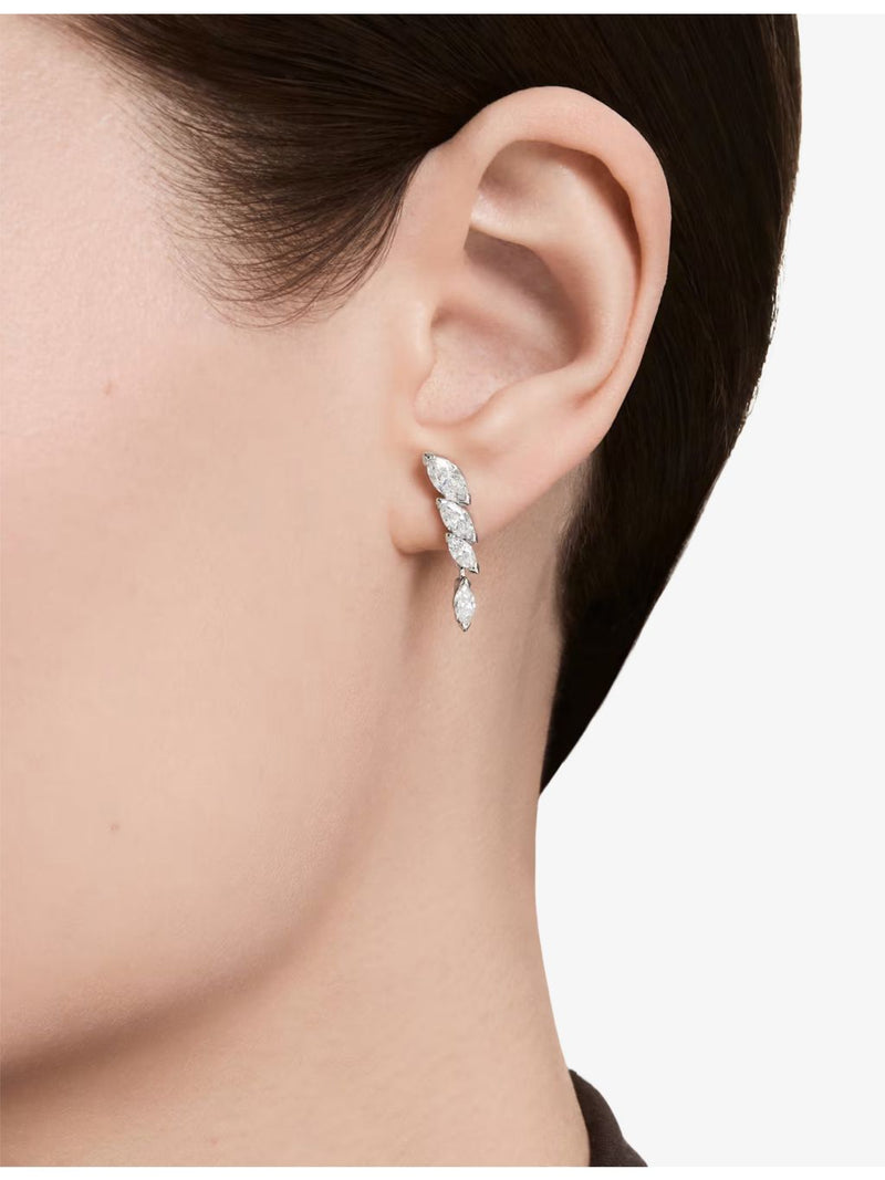 Swarovski rhodium-plated cubic zirconia earrings 2.2 x 0.5cm (British brand)