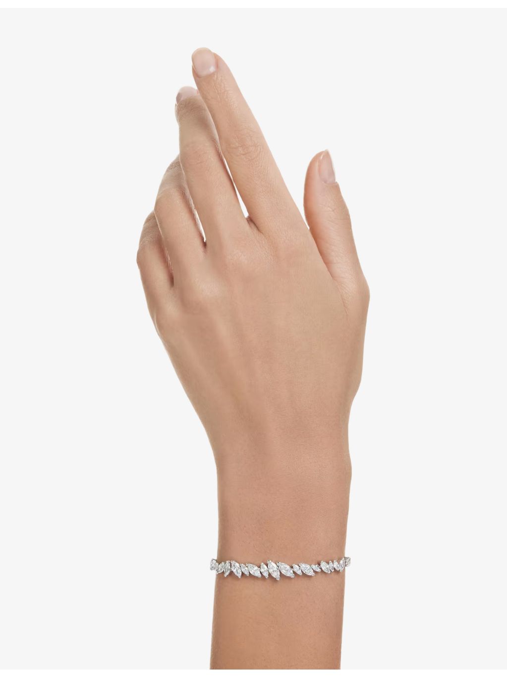 Swarovski rhodium-plated cubic zirconia bracelet 24cm, UK version