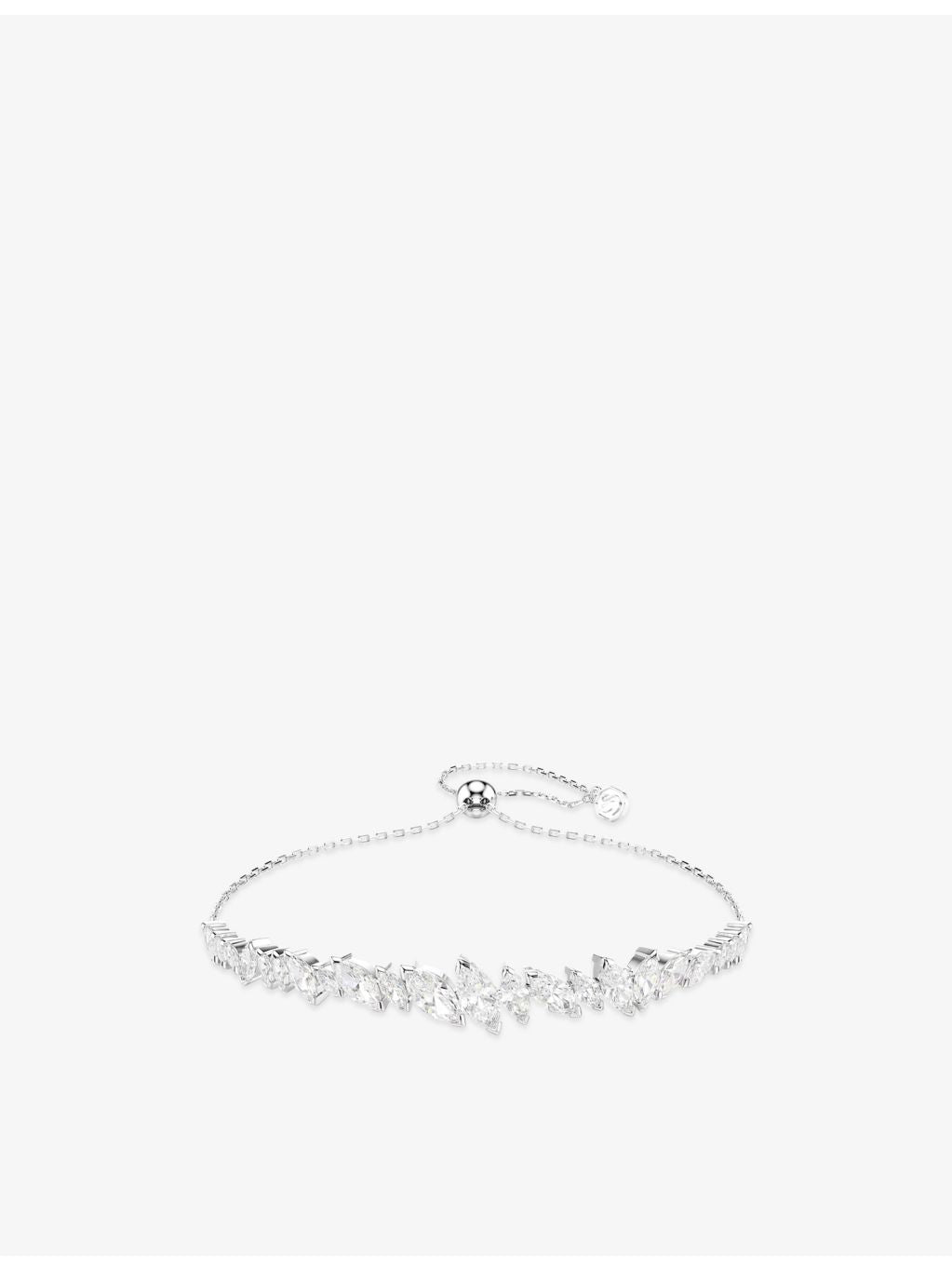 Swarovski rhodium-plated cubic zirconia bracelet 24cm, UK version