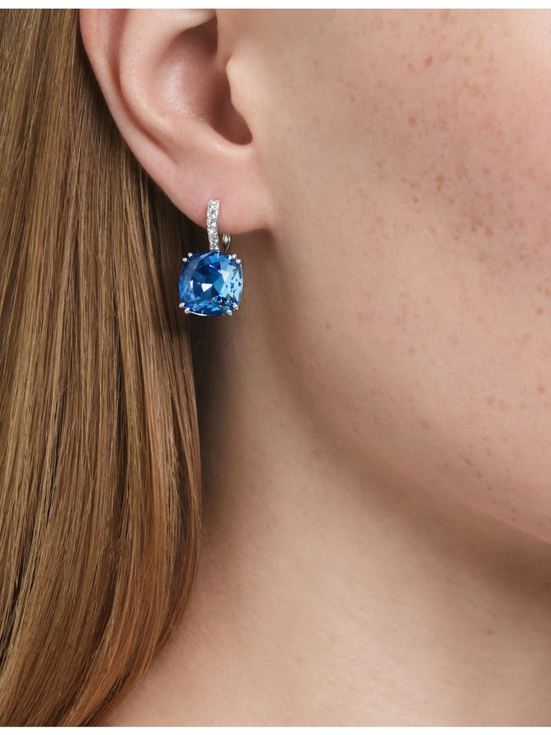 Swarovski rhodium-plated cubic zirconia earrings, 2.3cm (British brand)