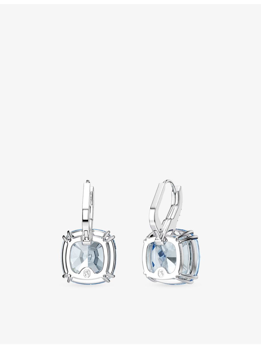 Swarovski rhodium-plated cubic zirconia earrings, 2.3cm (British brand)
