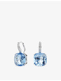 Swarovski rhodium-plated cubic zirconia earrings, 2.3cm (British brand)