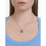 Swarovski Millenia crystal pendant necklace with rhodium plating and cushion-cut crystal (British brand)