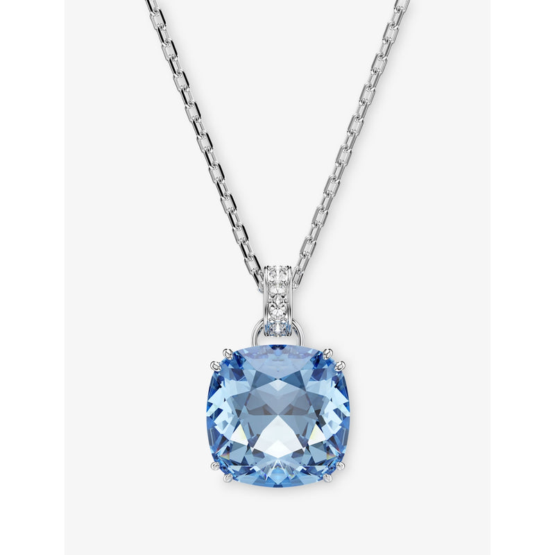 Swarovski Millenia crystal pendant necklace with rhodium plating and cushion-cut crystal (British brand)