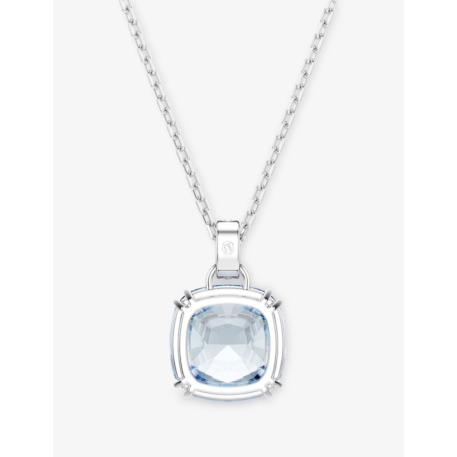 Swarovski Millenia crystal pendant necklace with rhodium plating and cushion-cut crystal (British brand)