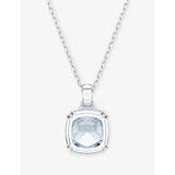 Swarovski Millenia crystal pendant necklace with rhodium plating and cushion-cut crystal (British brand)