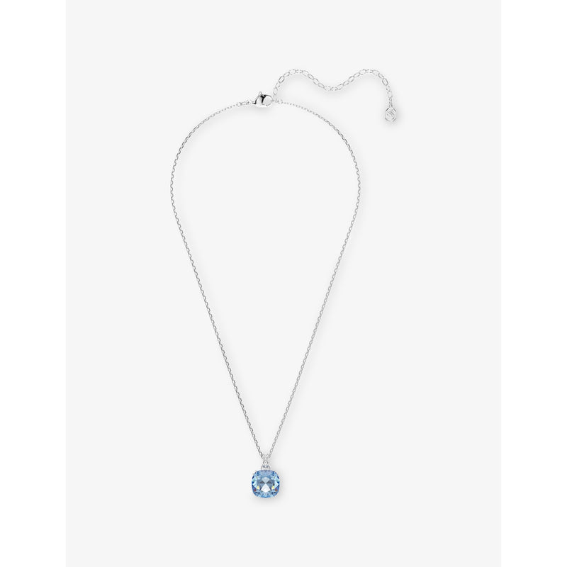 Swarovski Millenia crystal pendant necklace with rhodium plating and cushion-cut crystal (British brand)