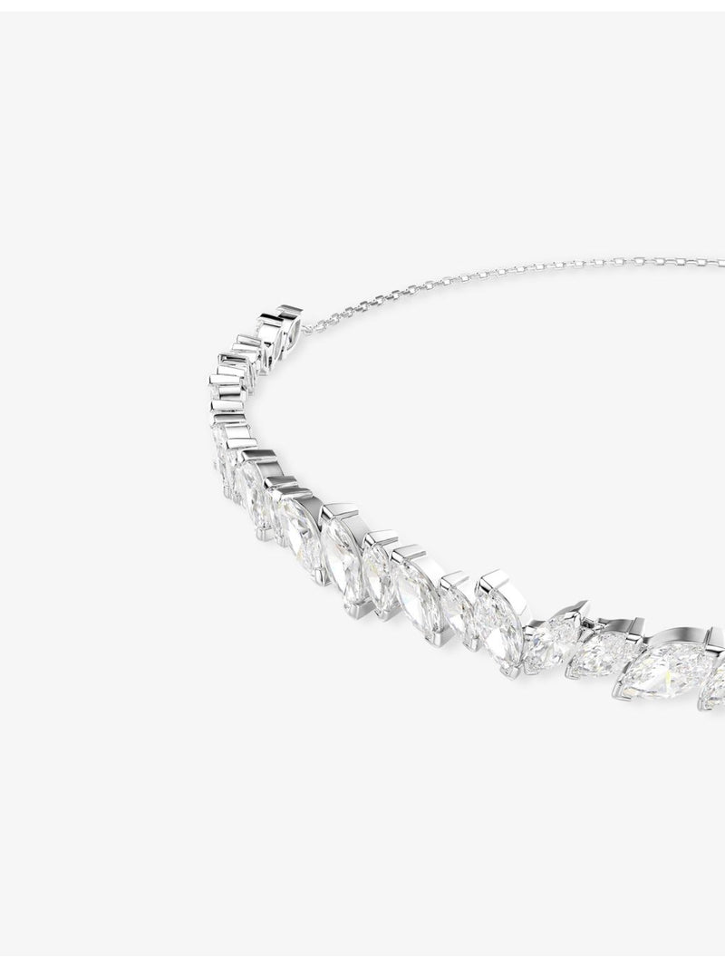 Mesmera rhodium-plated cubic zirconia choker necklace 30-44 cm - British product
