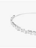 Mesmera rhodium-plated cubic zirconia choker necklace 30-44 cm - British product