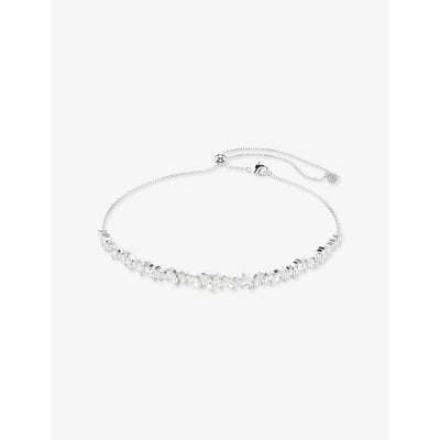 selfridges Swarovski Mesmera Rhodium-Plated and Cubic Zirconia Choker 30-44 cm- Buy online at McGrocer