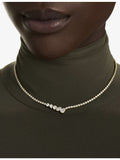 Swarovski gold-plated cubic zirconia necklace 38-45 cm, imported from the UK