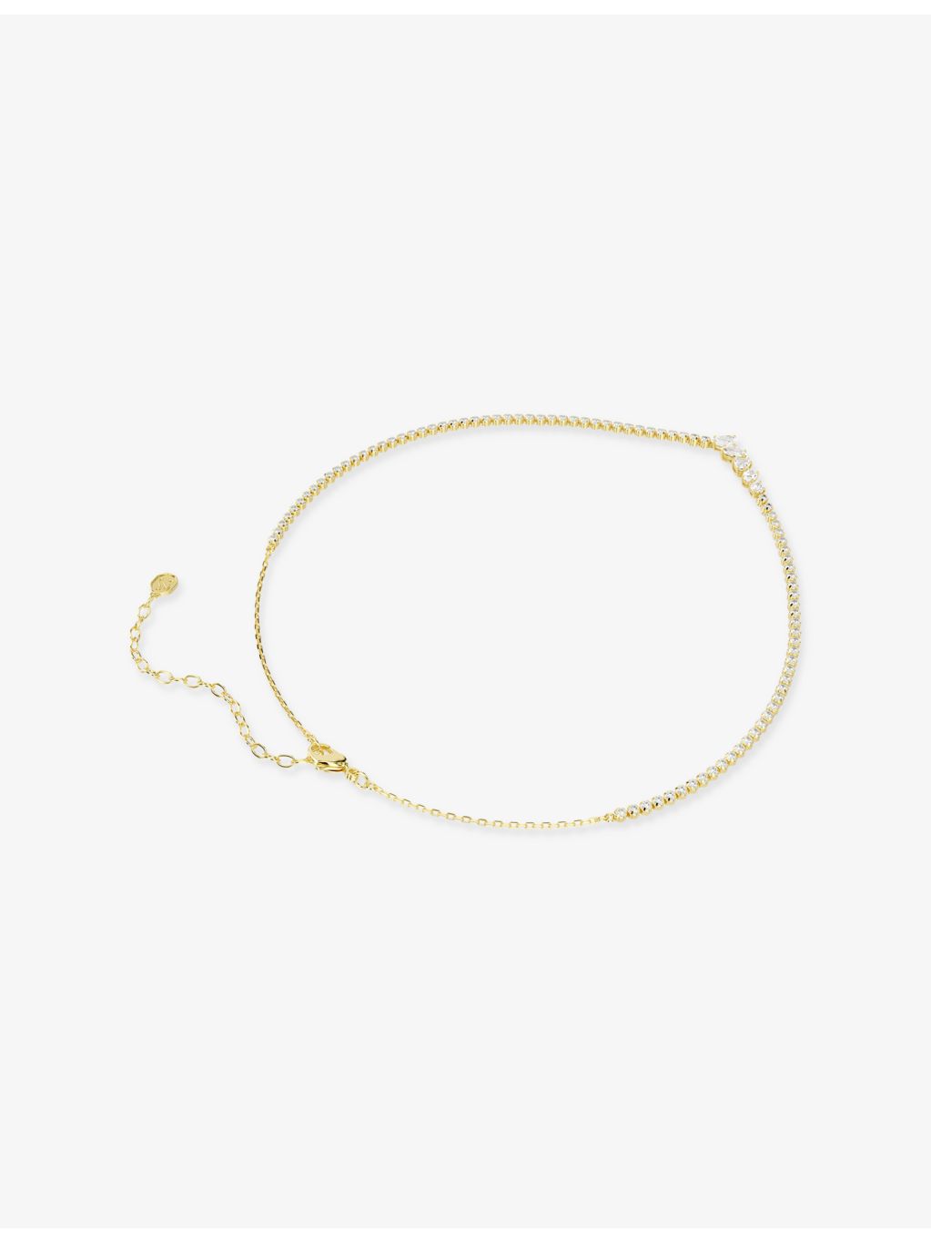 Swarovski gold-plated cubic zirconia necklace 38-45 cm, imported from the UK