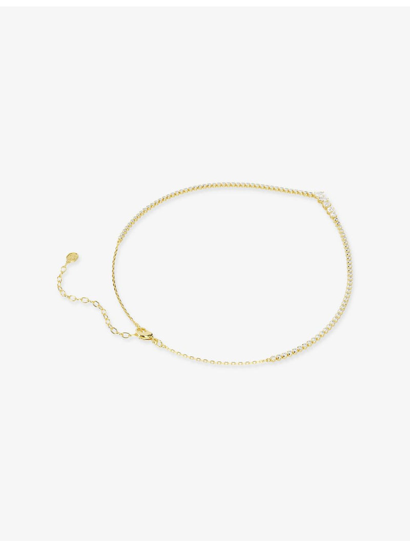 Swarovski gold-plated cubic zirconia necklace 38-45 cm, imported from the UK