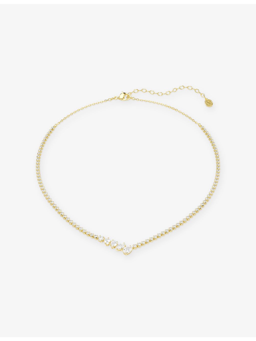 Swarovski gold-plated cubic zirconia necklace 38-45 cm, imported from the UK