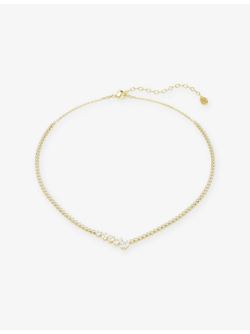 Swarovski gold-plated cubic zirconia necklace 38-45 cm, imported from the UK