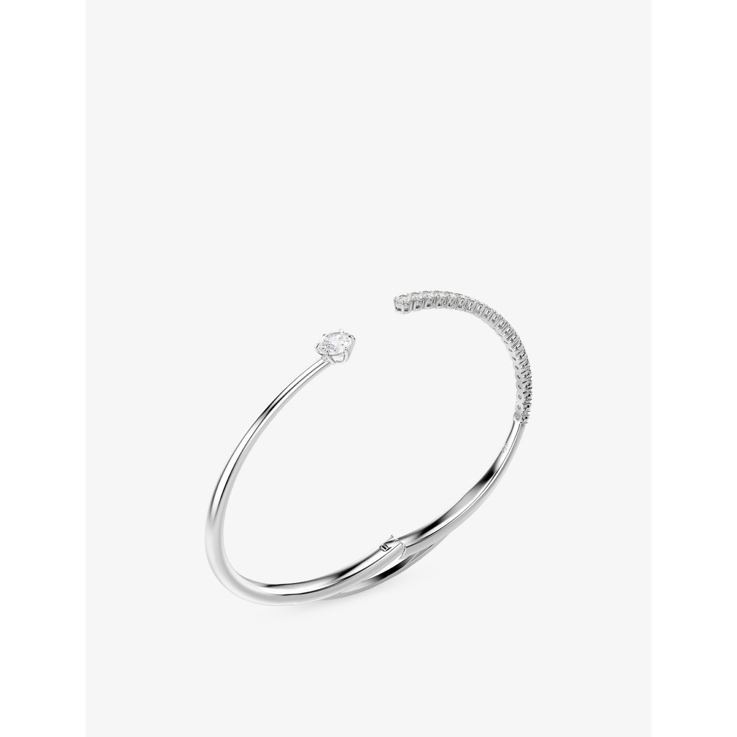 Swarovski rhodium-plated cubic zirconia bangle, imported from the UK