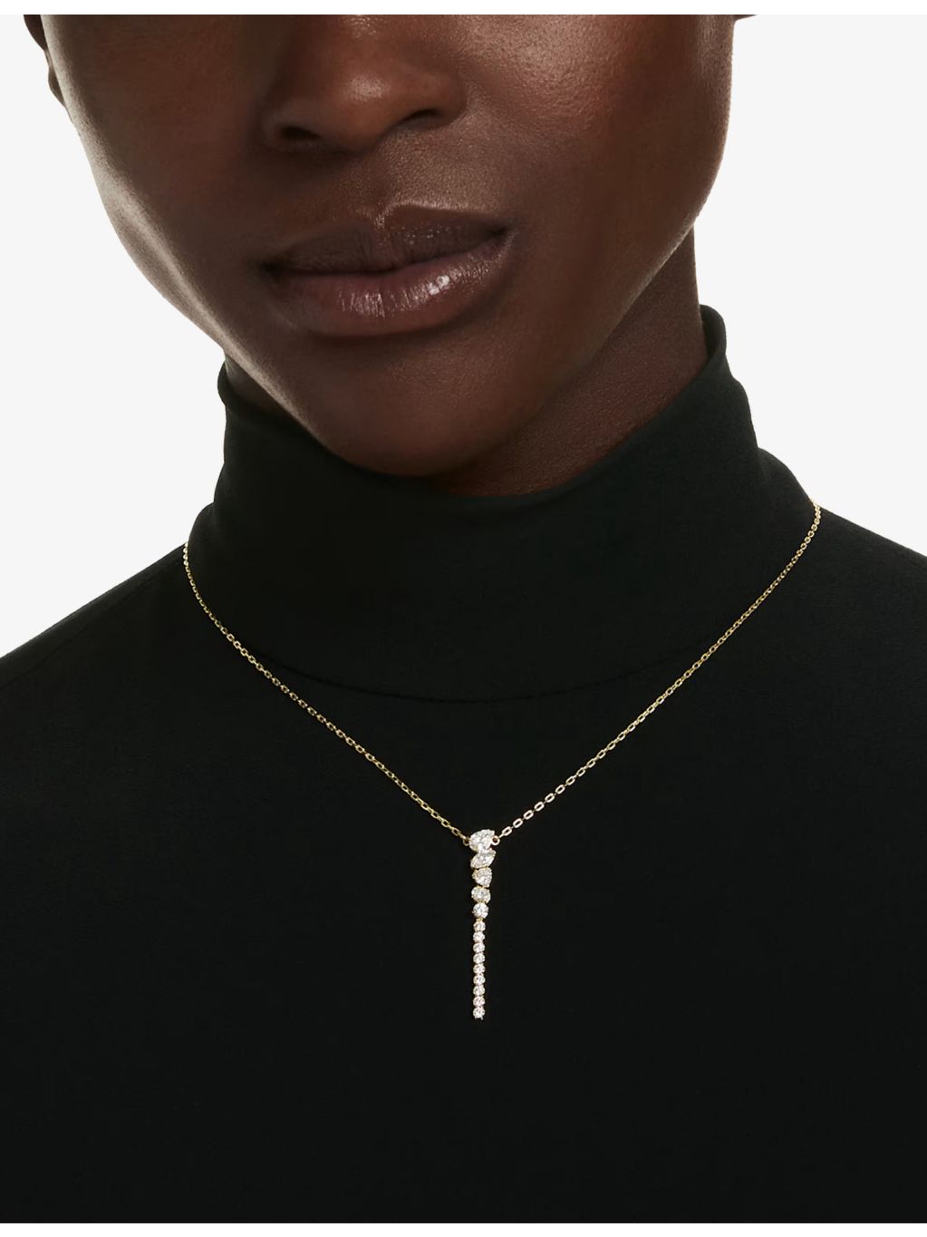 Swarovski Y necklace, 18ct gold plated with zirconia, imported from the UK