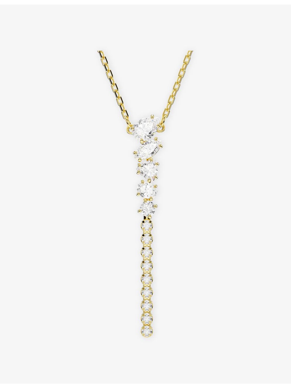 Swarovski Y necklace, 18ct gold plated with zirconia, imported from the UK