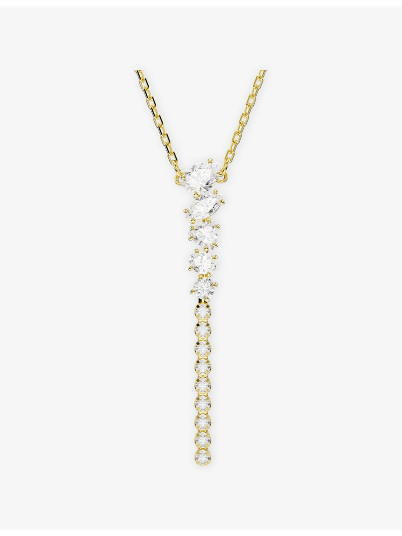Swarovski Y necklace, 18ct gold plated with zirconia, imported from the UK