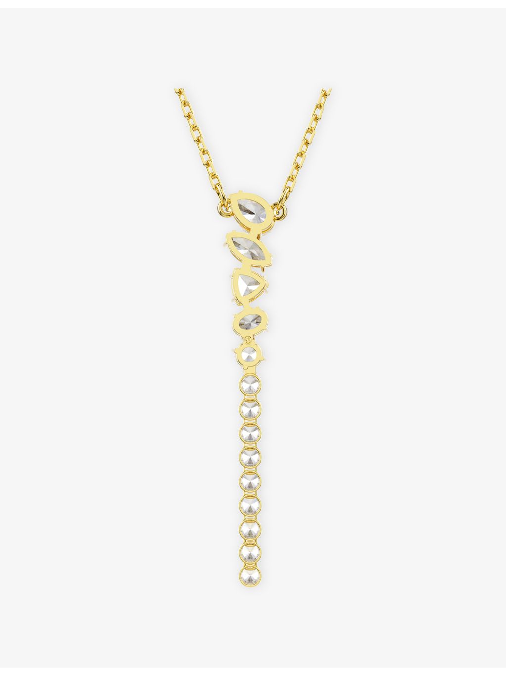 Swarovski Y necklace, 18ct gold plated with zirconia, imported from the UK