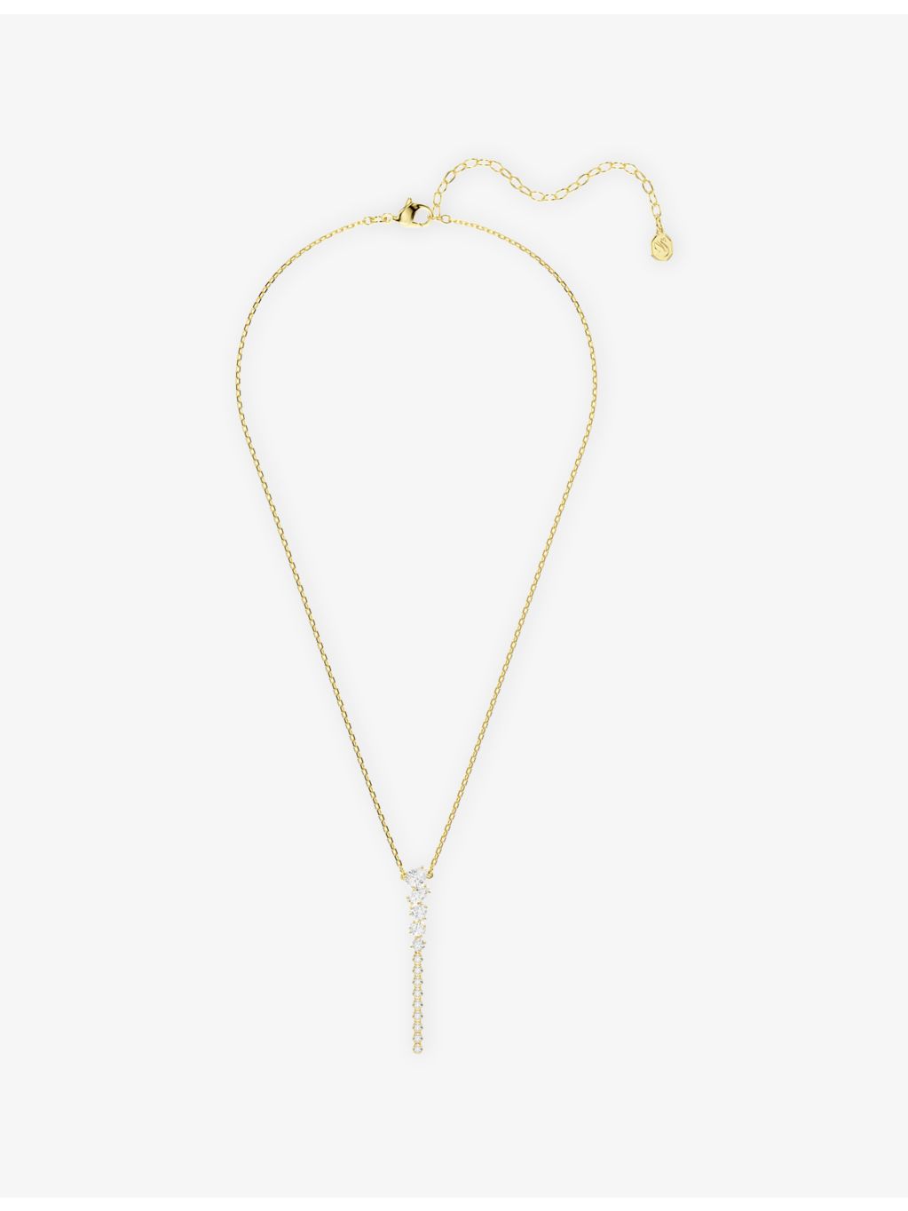 Swarovski Y necklace, 18ct gold plated with zirconia, imported from the UK