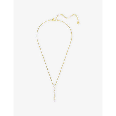 selfridges Swarovski Mesmera Y 18ct Yellow-Gold Plated Necklace, 38-45 cm- Buy online at McGrocer