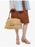 Marc Jacobs Dakota suede satchel bag with rolled top handle, UK version