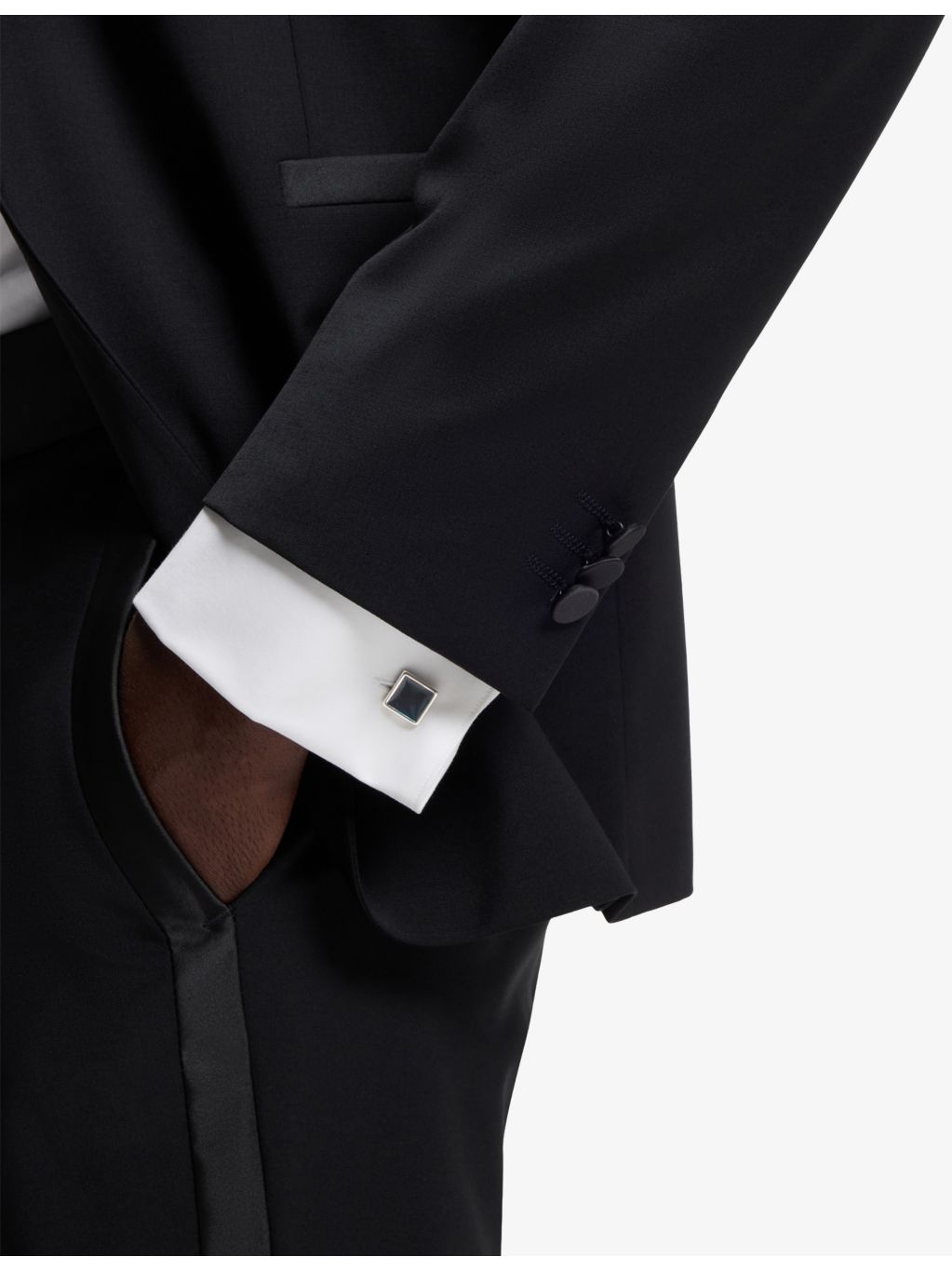 HUGO metal and enamel square cufflinks 1.2cm - British product
