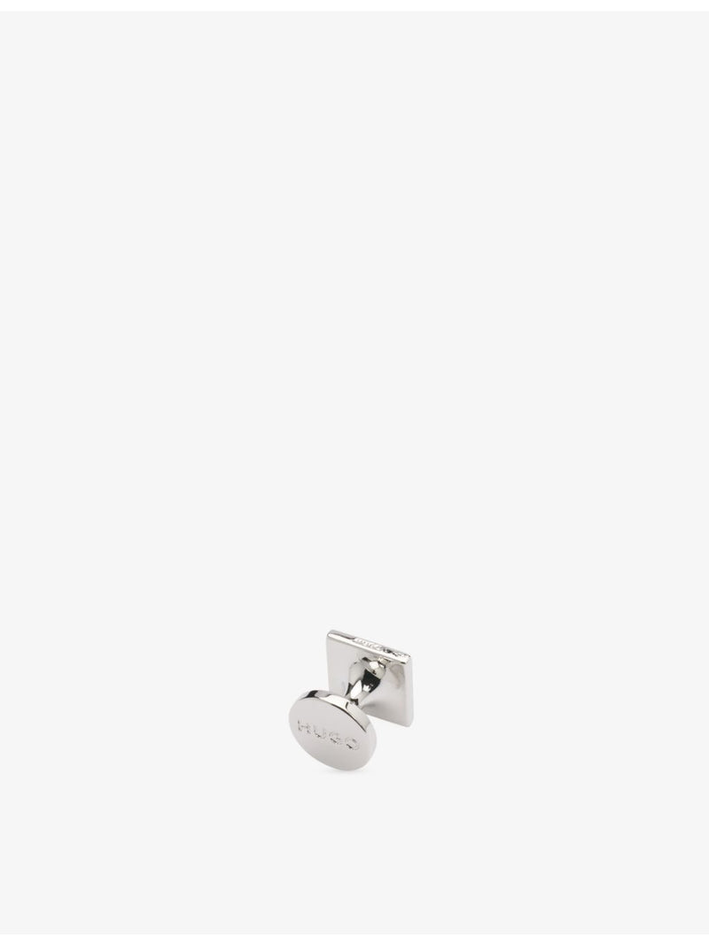 HUGO metal and enamel square cufflinks 1.2cm - British product