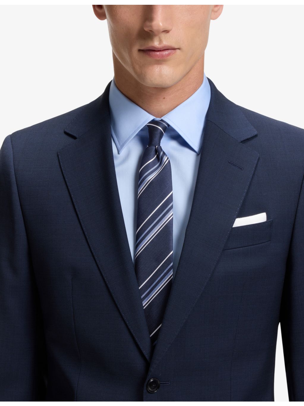 BOSS striped silk-blend tie width 6cm (British brand)