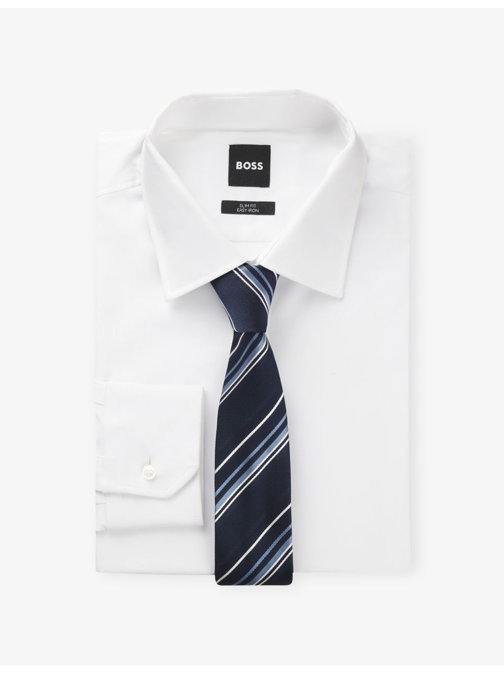 BOSS striped silk-blend tie width 6cm (British brand)