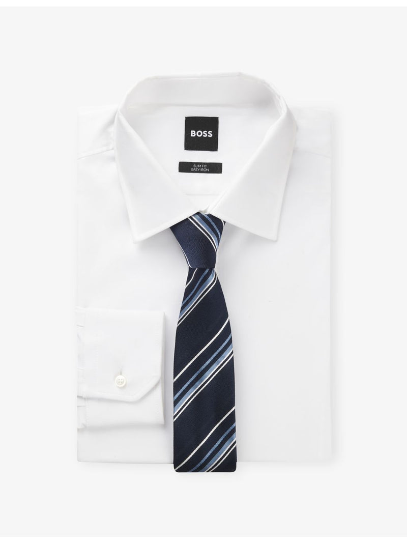 BOSS striped silk-blend tie width 6cm (British brand)