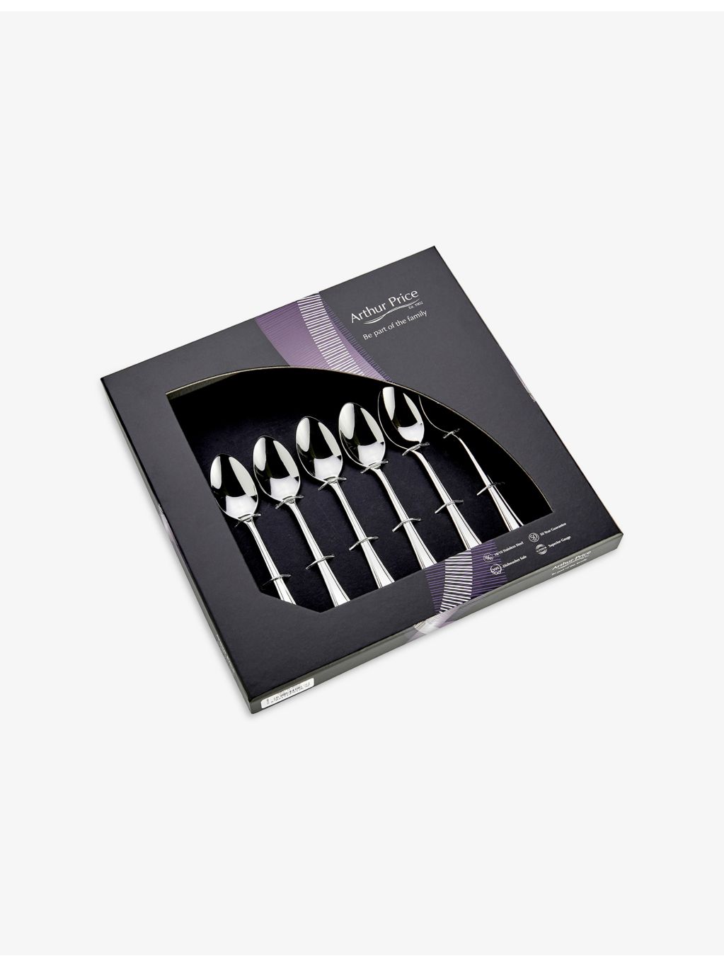Arthur Price Harley 6-piece stainless-steel teaspoon set, imported from the UK