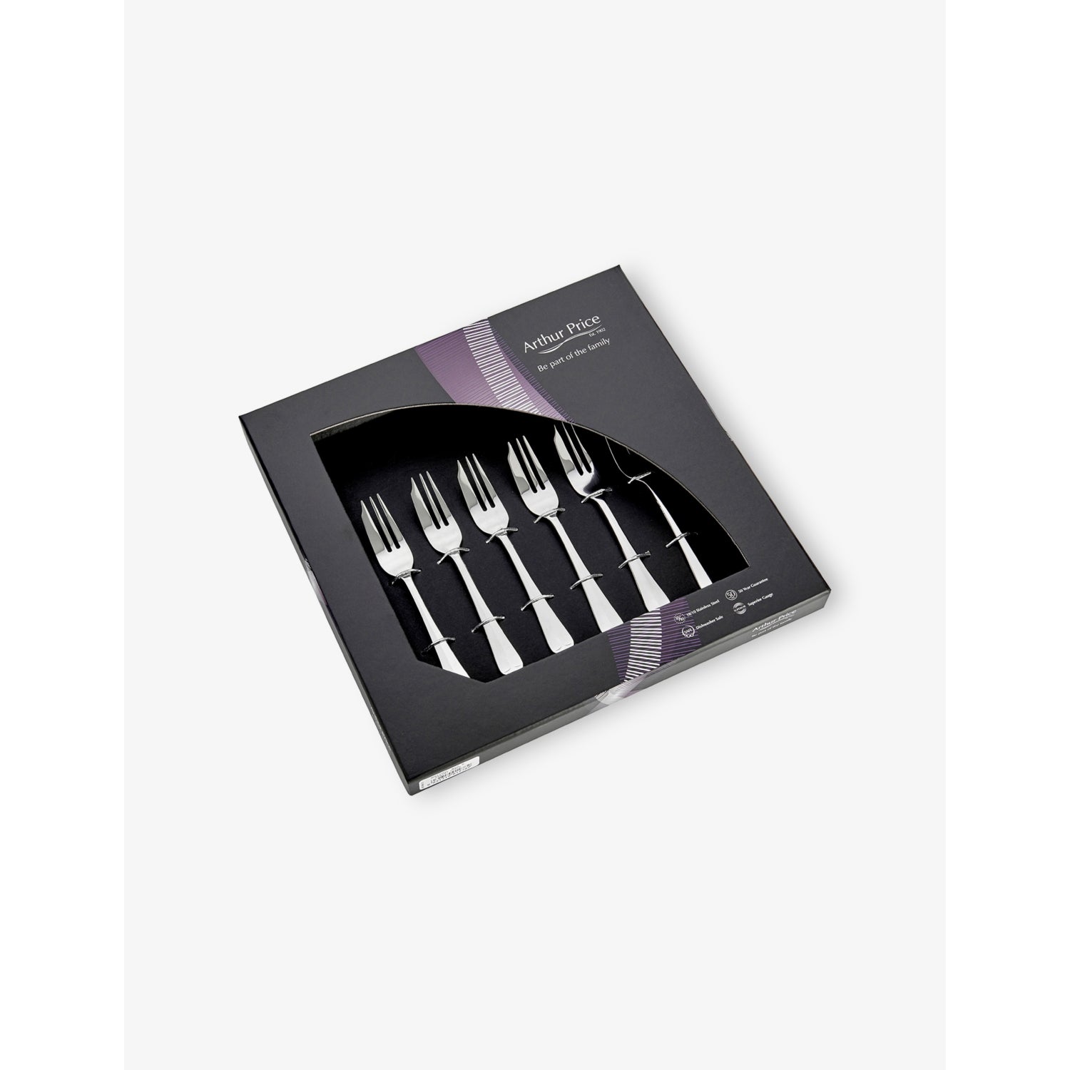 Arthur Price Rattail pastry fork set 6-piece, imported from the UK