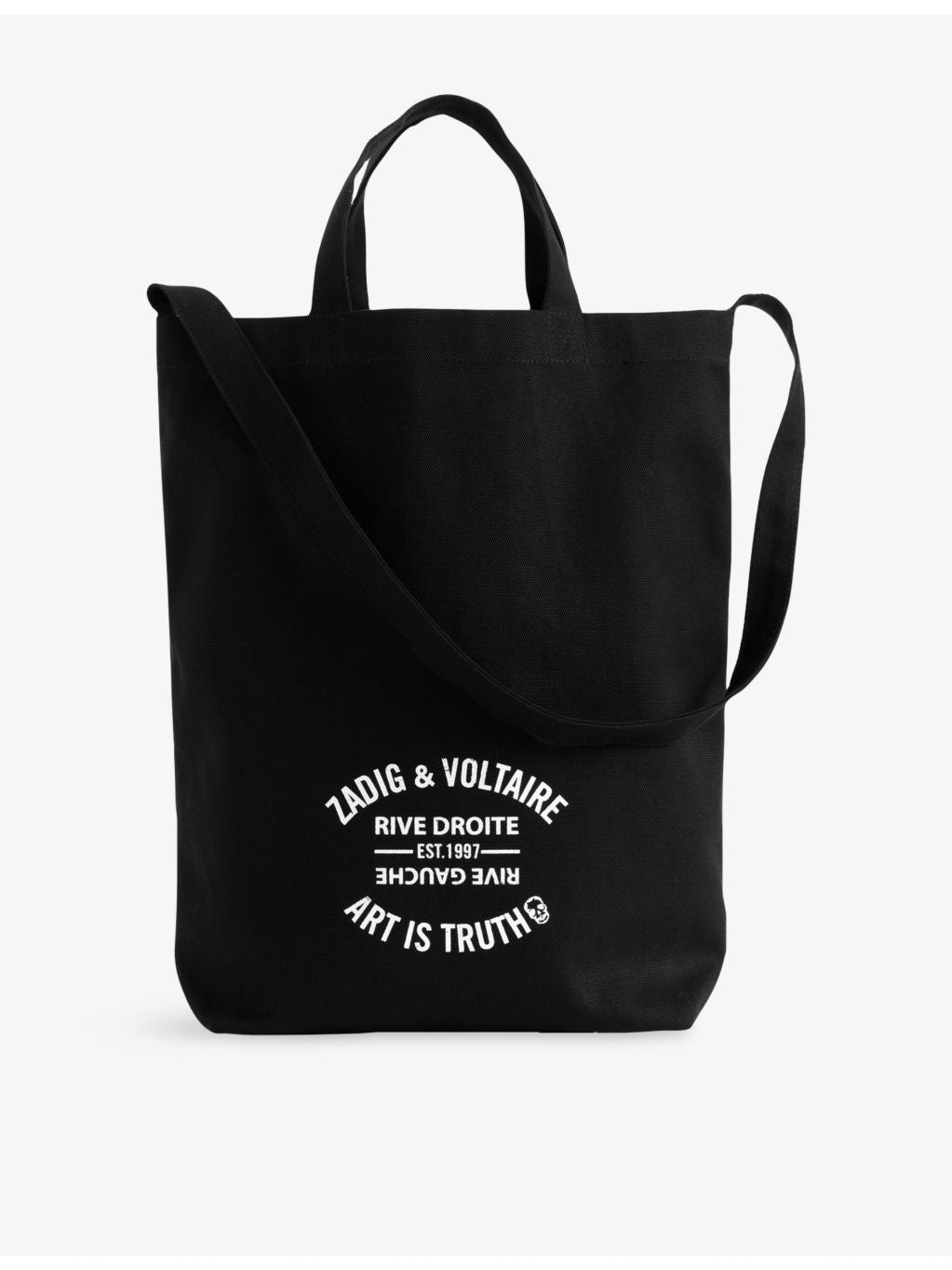 Zadig&Voltaire cotton tote bag with slogan print (British brand)