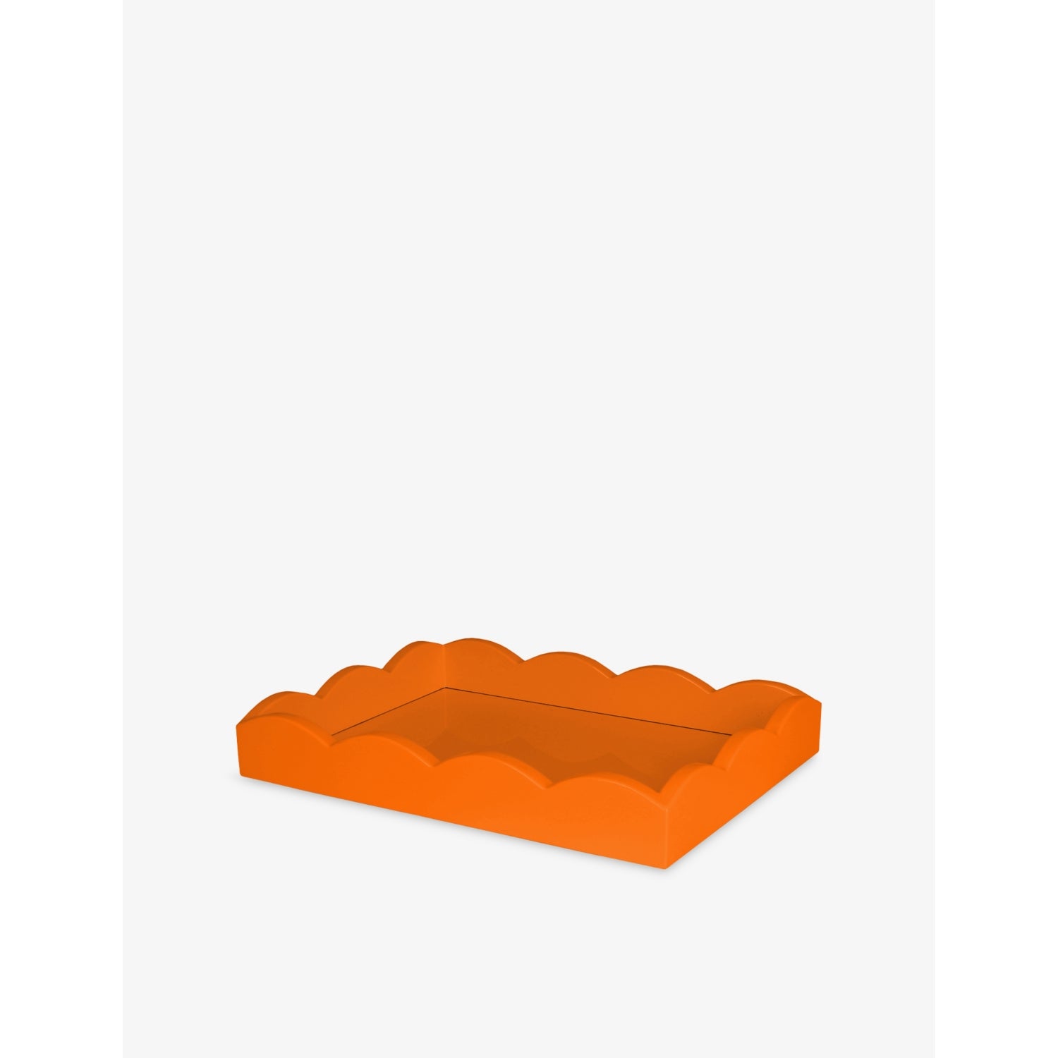 Small Lacquered Scalloped Tray - ORANGE