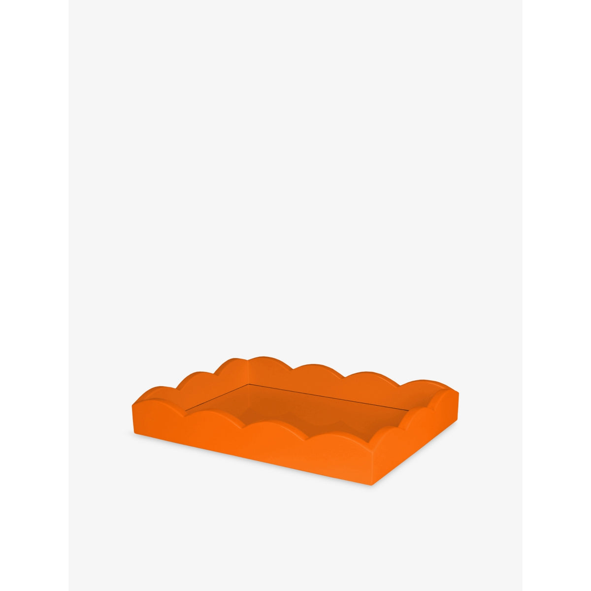 Small Lacquered Scalloped Tray - ORANGE