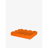 Small Lacquered Scalloped Tray - ORANGE