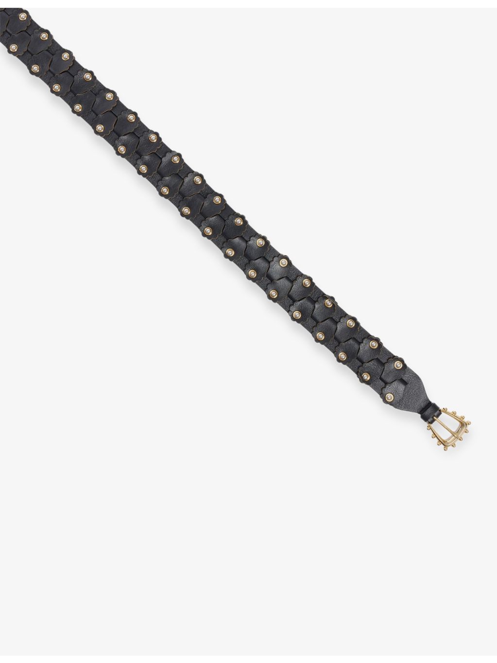 Sandro interlaced stud-embellished leather belt, imported from the UK