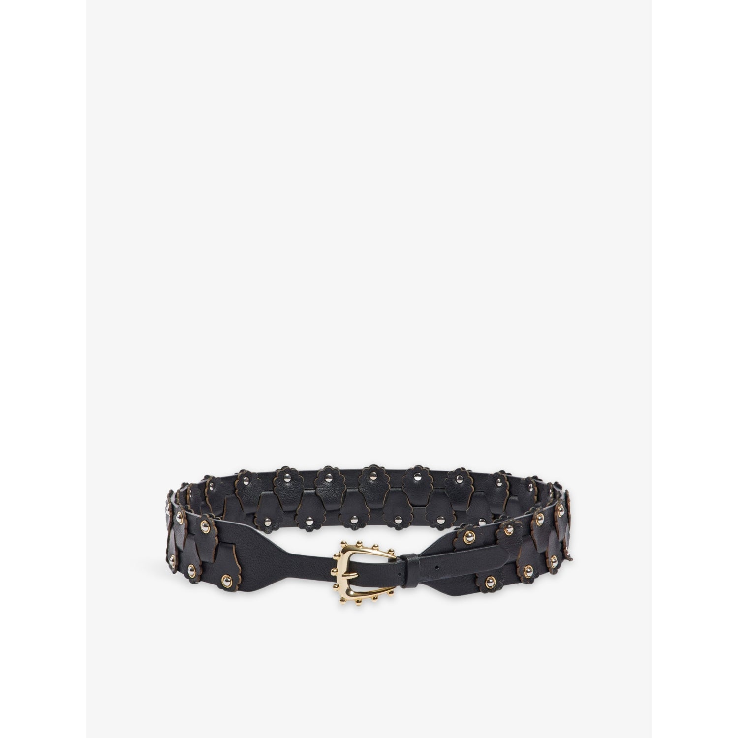Sandro interlaced stud-embellished leather belt, imported from the UK