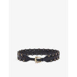 Sandro interlaced stud-embellished leather belt, imported from the UK