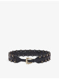 Sandro interlaced stud-embellished leather belt, imported from the UK