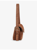 Sandro Le Mambo suede shoulder bag with gold-tone hardware (British brand)