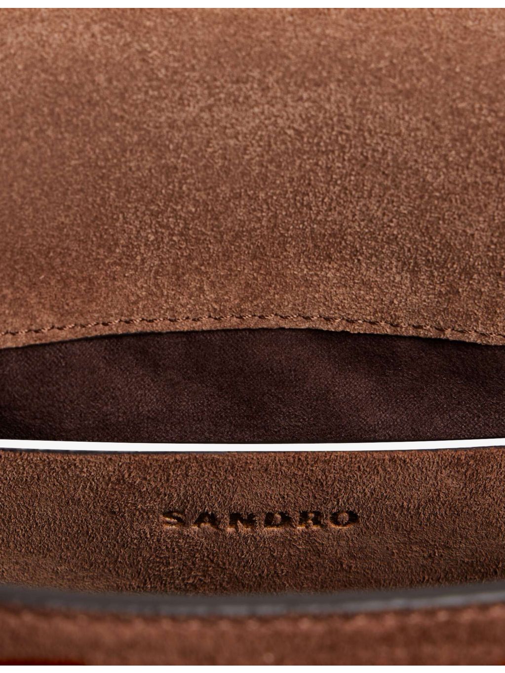 Sandro Le Mambo suede shoulder bag with gold-tone hardware (British brand)