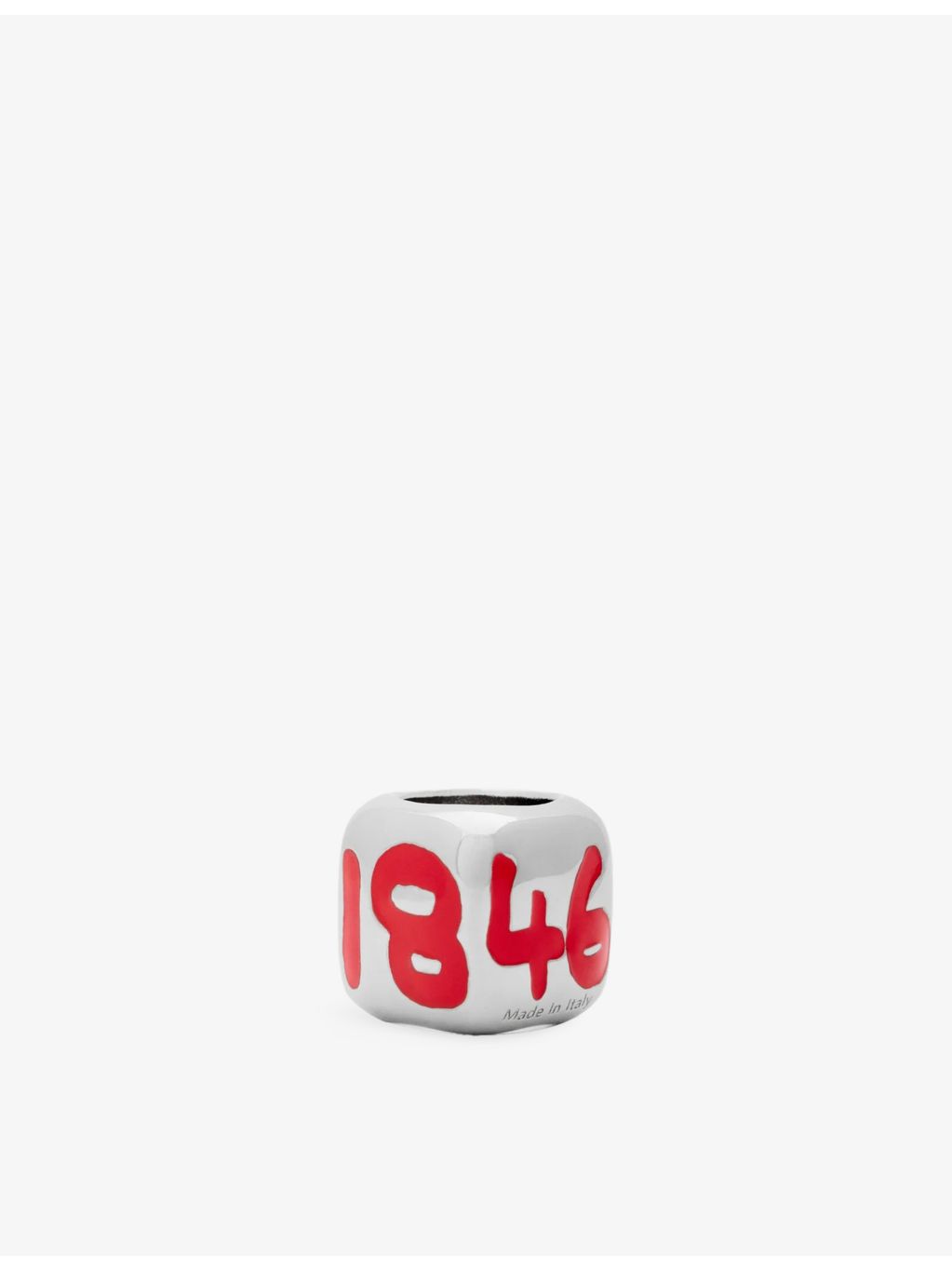 LOEWE brass dice charm with palladium finish, 1.1cm (British brand)