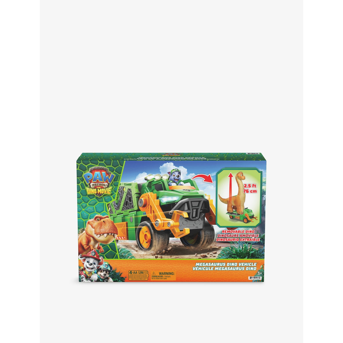 Paw Patrol Megasauras dino vehicle playset with inflatable dinosaur (British brand)