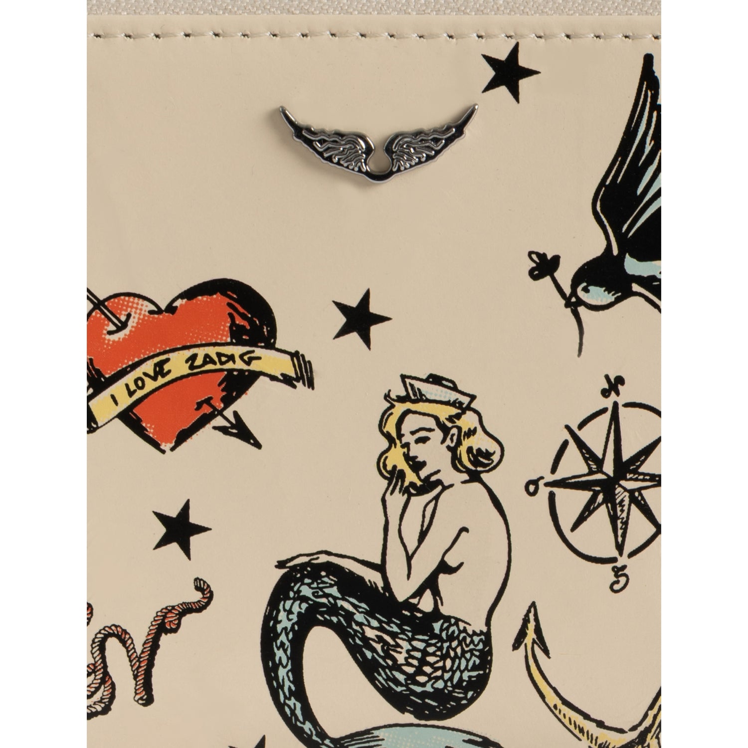 Zadig&Voltaire mini tattoo leather purse 11x8.5cm, UK version