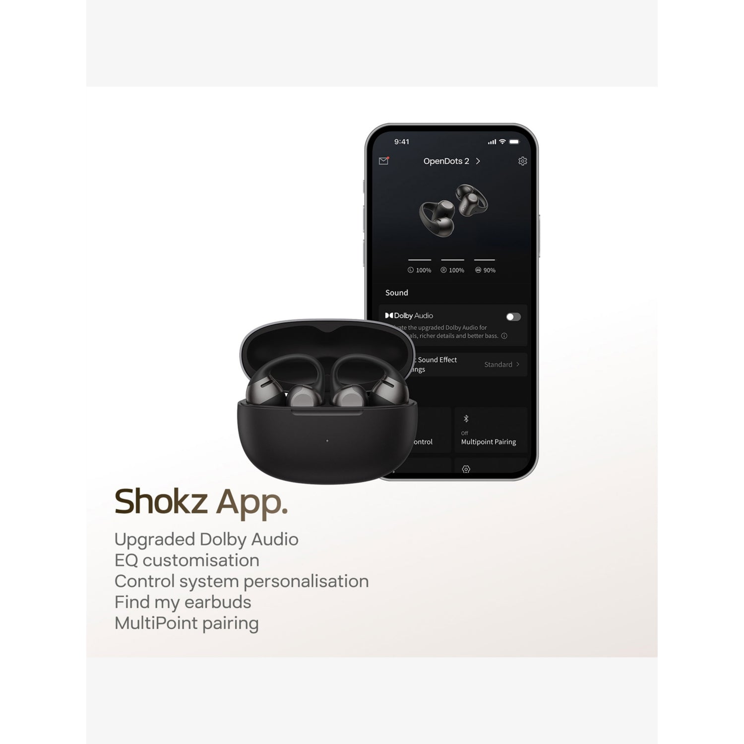 Shokz OpenDots 2 open-ear headphones (British brand)
