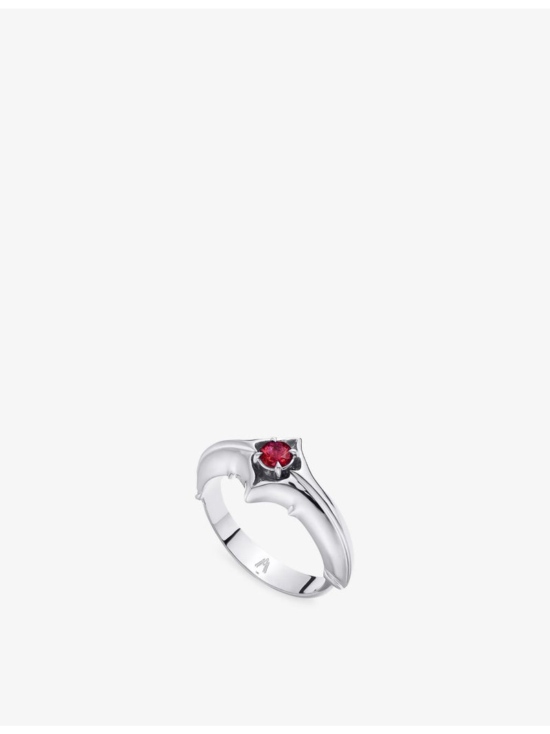Alex Moss ring 14ct white gold 0.20ct ruby, imported from the UK